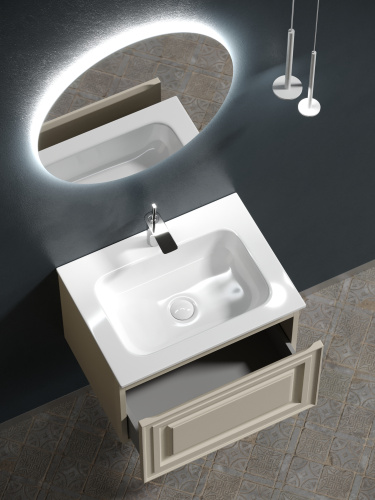 Тумба под раковину Sancos Very VR60CE 59х45х41 подвесная цвет бежевый - фото 4